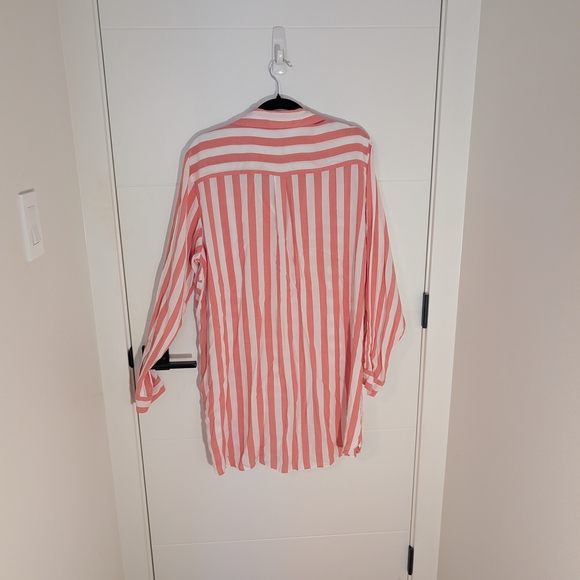 Jones New York Pink White Stripe Shirt Dress 1X - Picture 7 of 8